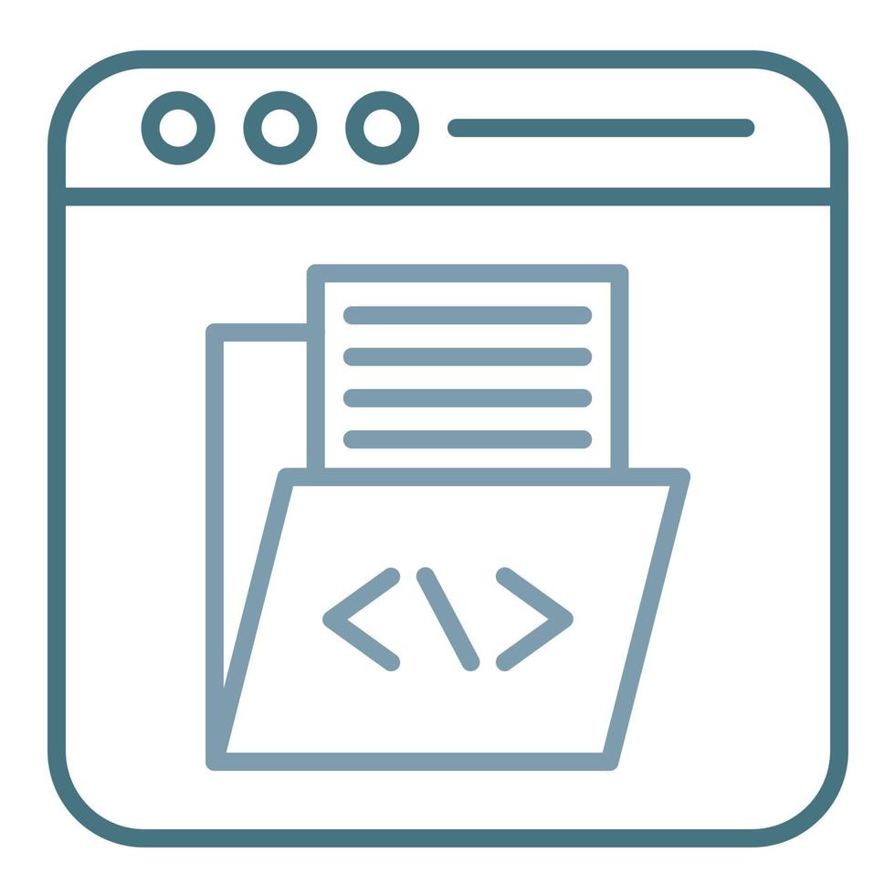 línea de desarrollo web icono de dos colores vector