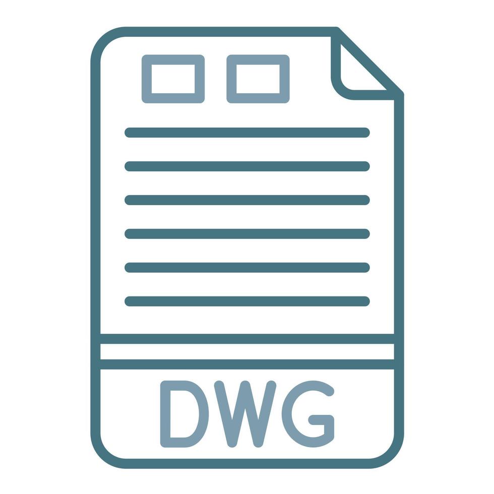 DWG Line Two Color Icon vector