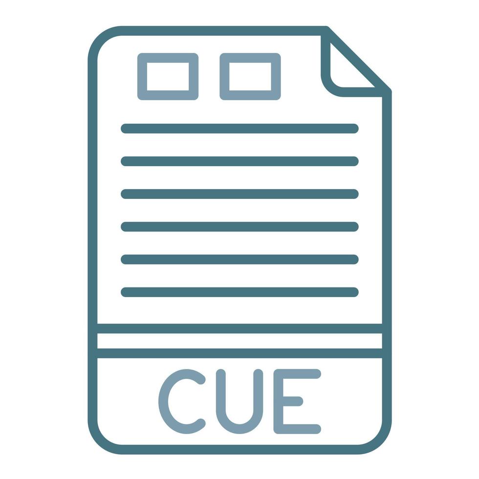 CUE Line Two Color Icon vector