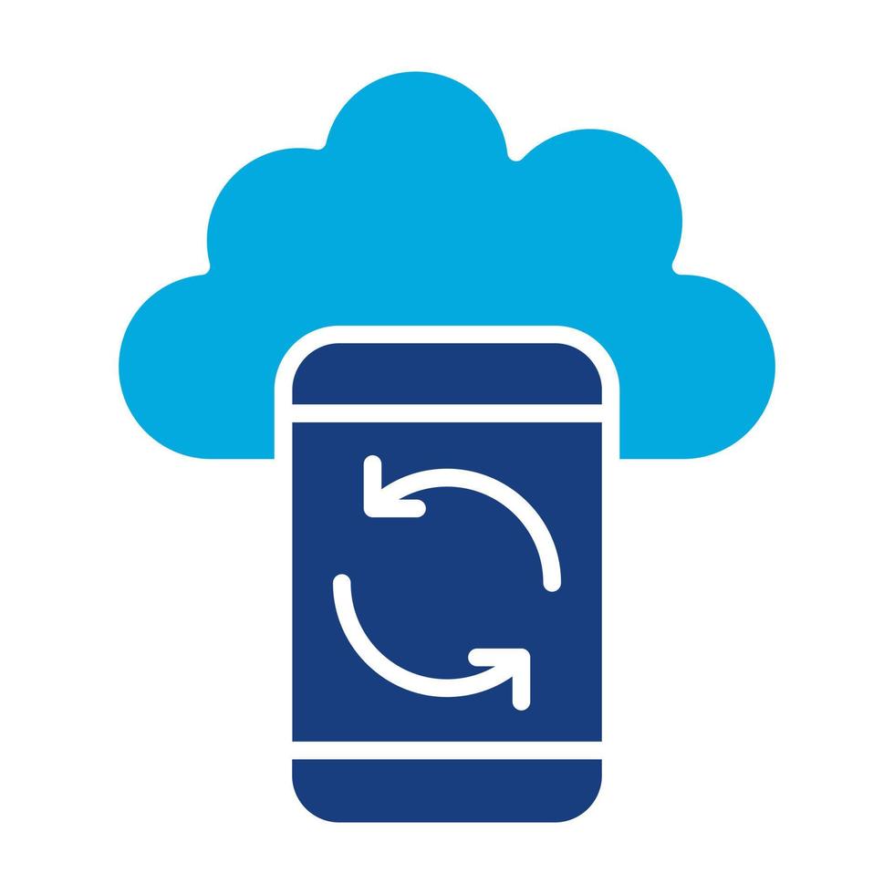 Cloud Sync Glyph Two Color Icon vector