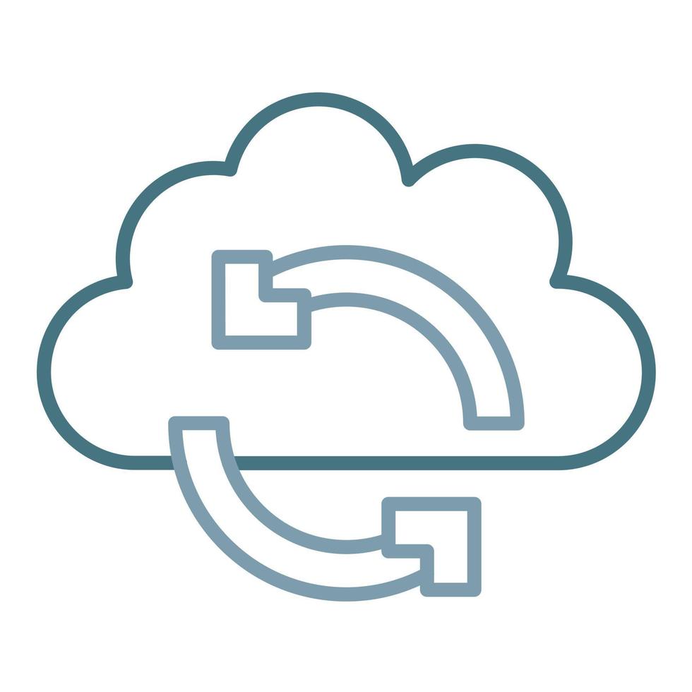 Cloud Sync Line Two Color Icon vector