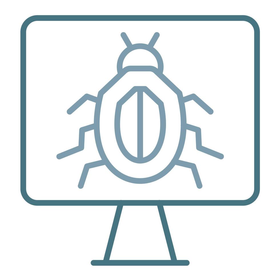 Computer Virus Line Two Color Icon vector