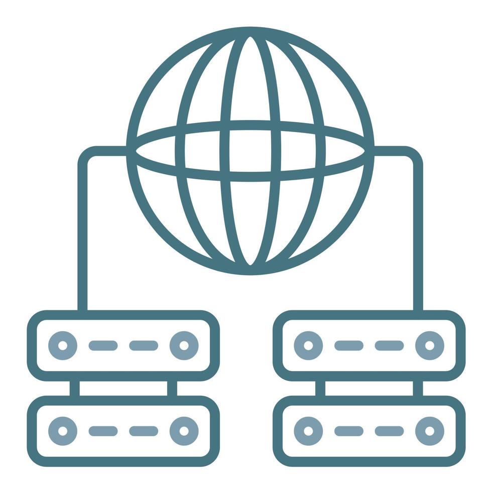 Global Servers Line Two Color Icon vector