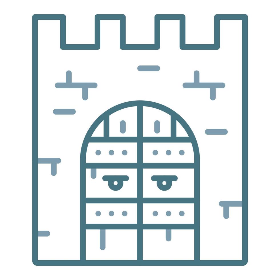 Castle Gate Line Two Color Icon vector