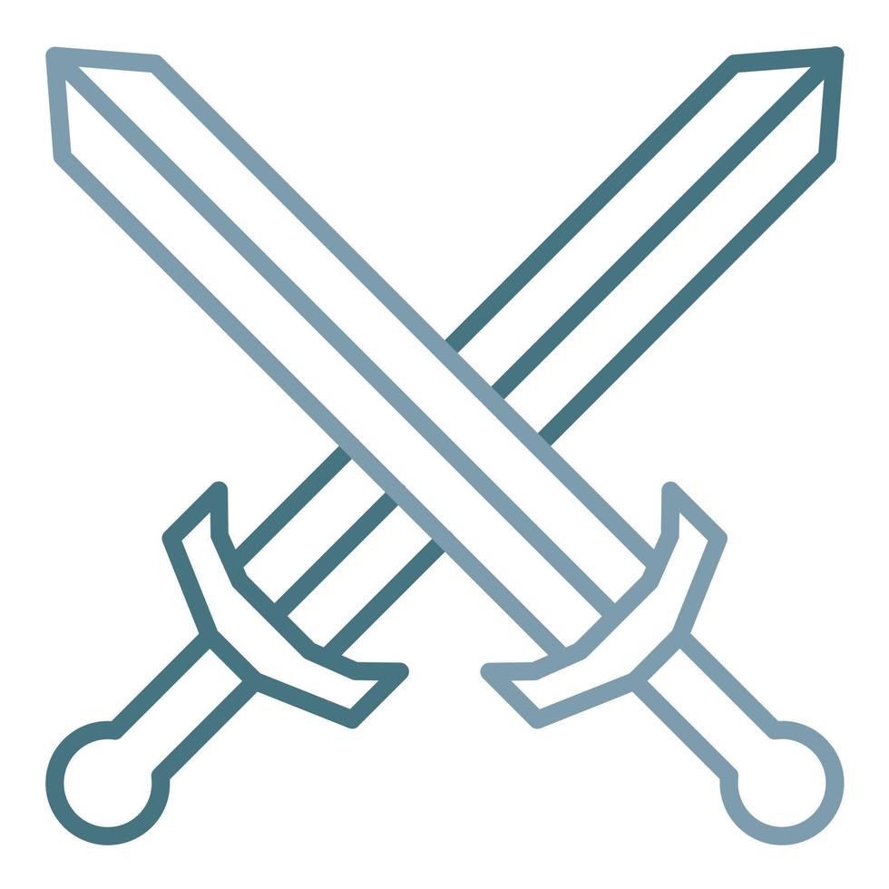Swords Line Two Color Icon vector
