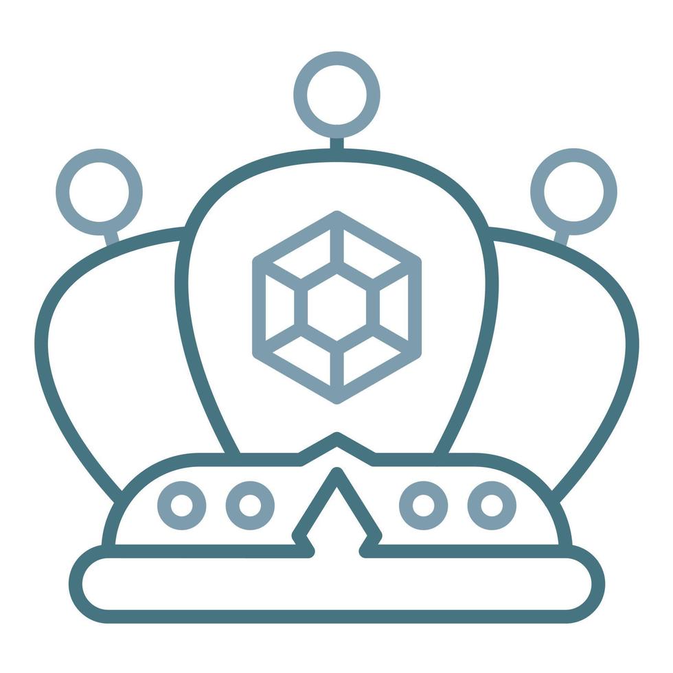Crown Line Two Color Icon vector