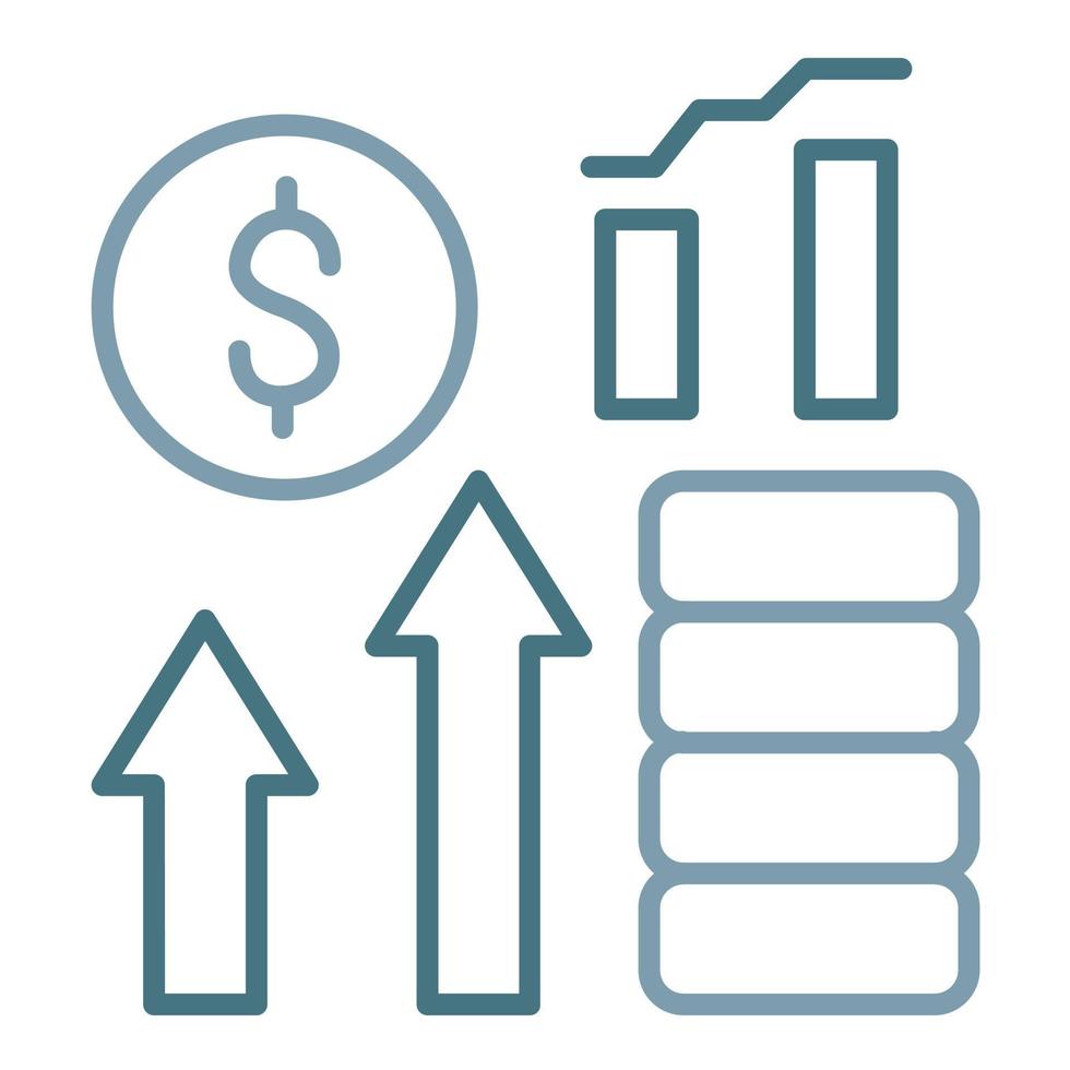 Business Profit Line Two Color Icon vector