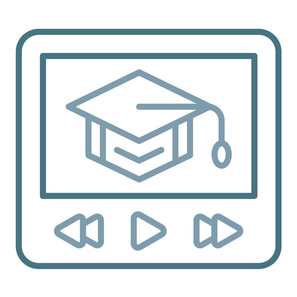 Video Tutorial Line Two Color Icon vector