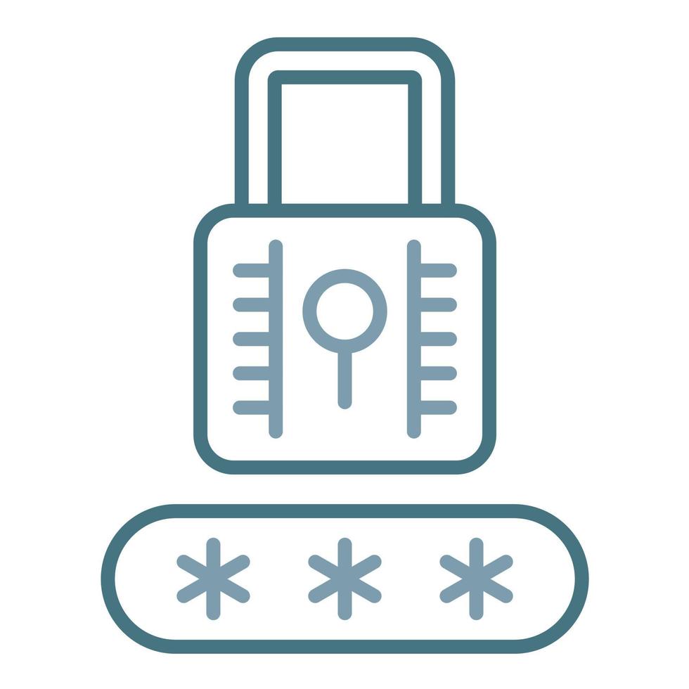 Password Locked Line Two Color Icon vector