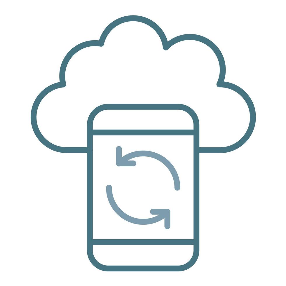 Cloud Sync Line Two Color Icon vector