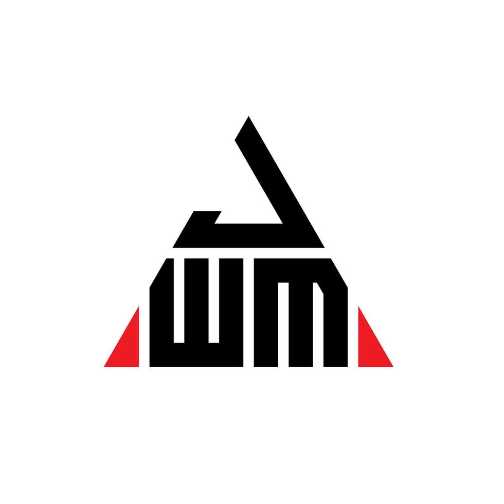 Diseño de logotipo de letra triangular jwm con forma de triángulo. monograma de diseño del logotipo del triángulo jwm. plantilla de logotipo de vector de triángulo jwm con color rojo. logotipo triangular jwm logotipo simple, elegante y lujoso.