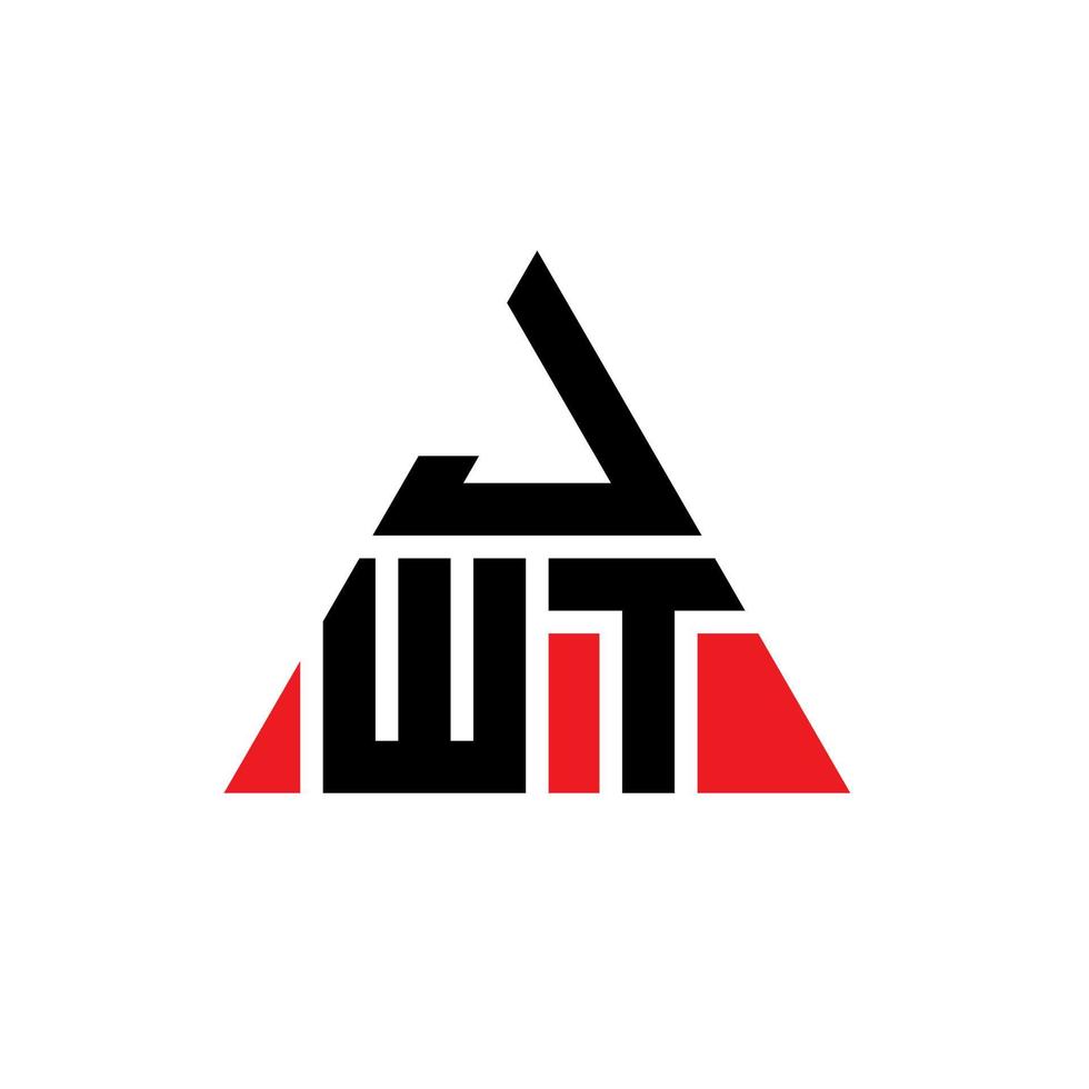 diseño de logotipo de letra triangular jwt con forma de triángulo. monograma de diseño de logotipo de triángulo jwt. plantilla de logotipo de vector de triángulo jwt con color rojo. logotipo triangular jwt logotipo simple, elegante y lujoso.