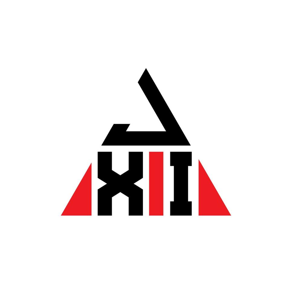 JXI triangle letter logo design with triangle shape. JXI triangle logo design monogram. JXI triangle vector logo template with red color. JXI triangular logo Simple, Elegant, and Luxurious Logo.