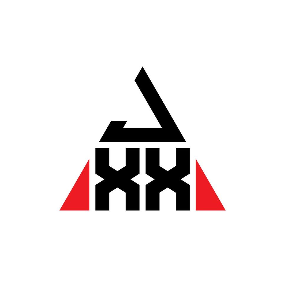 Diseño de logotipo de letra triangular jxx con forma de triángulo. monograma de diseño del logotipo del triángulo jxx. plantilla de logotipo de vector de triángulo jxx con color rojo. logotipo triangular jxx logotipo simple, elegante y lujoso.