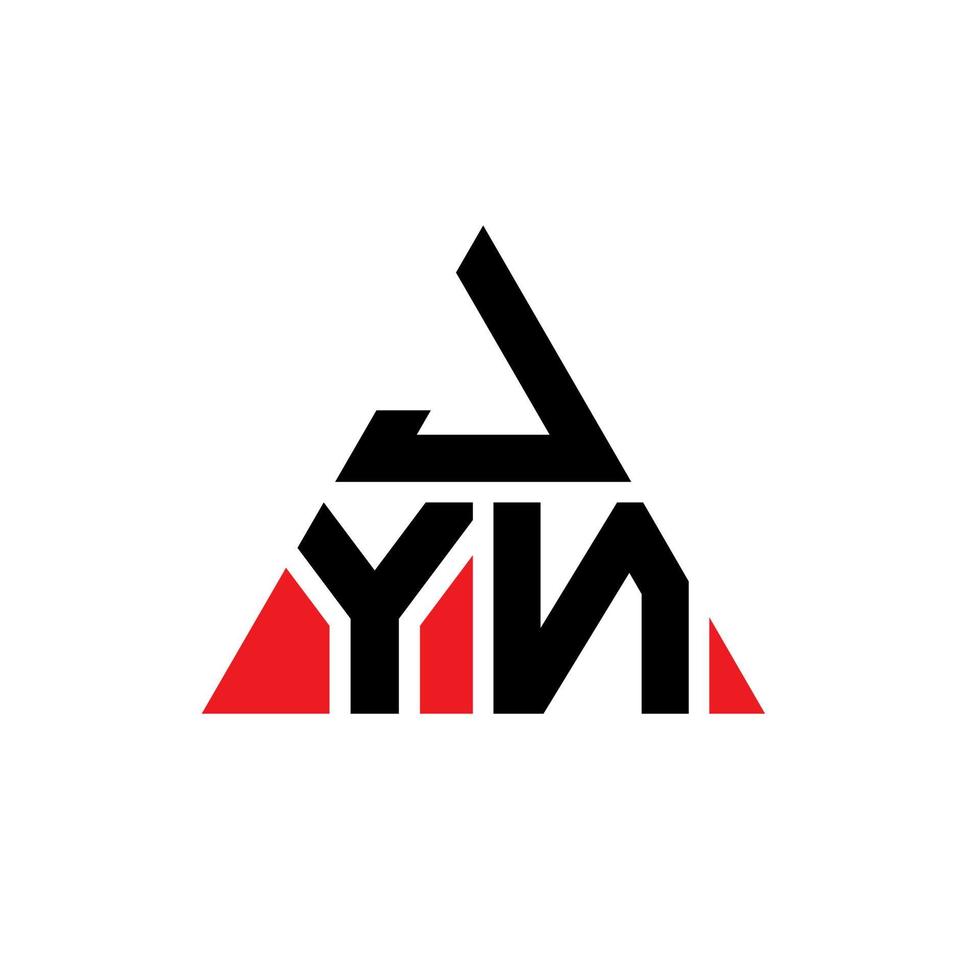 diseño del logotipo de la letra del triángulo jyn con forma de triángulo. monograma de diseño del logotipo del triángulo jyn. plantilla de logotipo de vector de triángulo jyn con color rojo. logotipo triangular jyn logotipo simple, elegante y lujoso.