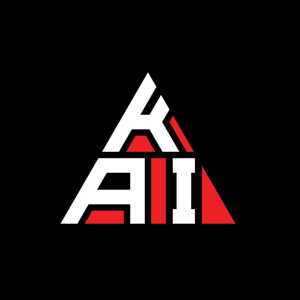 diseño de logotipo de letra triangular kai con forma de triángulo. monograma de diseño del logotipo del triángulo kai. plantilla de logotipo de vector de triángulo kai con color rojo. logotipo triangular kai logotipo simple, elegante y lujoso.