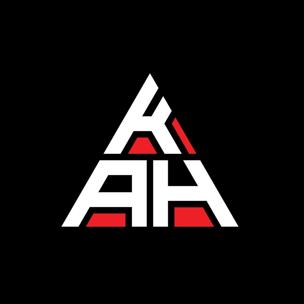KAH triangle letter logo design with triangle shape. KAH triangle logo design monogram. KAH triangle vector logo template with red color. KAH triangular logo Simple, Elegant, and Luxurious Logo.