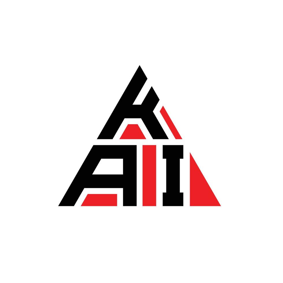 diseño de logotipo de letra triangular kai con forma de triángulo. monograma de diseño del logotipo del triángulo kai. plantilla de logotipo de vector de triángulo kai con color rojo. logotipo triangular kai logotipo simple, elegante y lujoso.