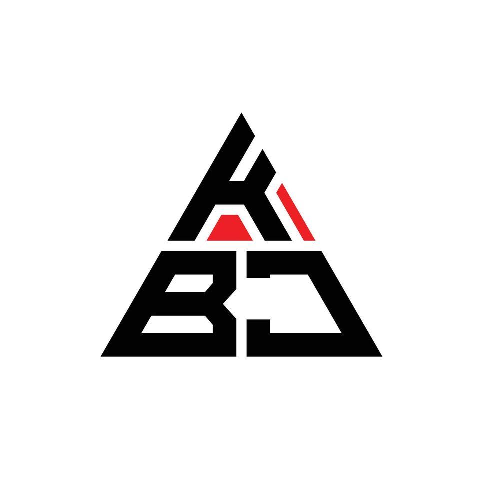 diseño de logotipo de letra triangular kbj con forma de triángulo. monograma de diseño del logotipo del triángulo kbj. plantilla de logotipo de vector de triángulo kbj con color rojo. logo triangular kbj logo simple, elegante y lujoso.