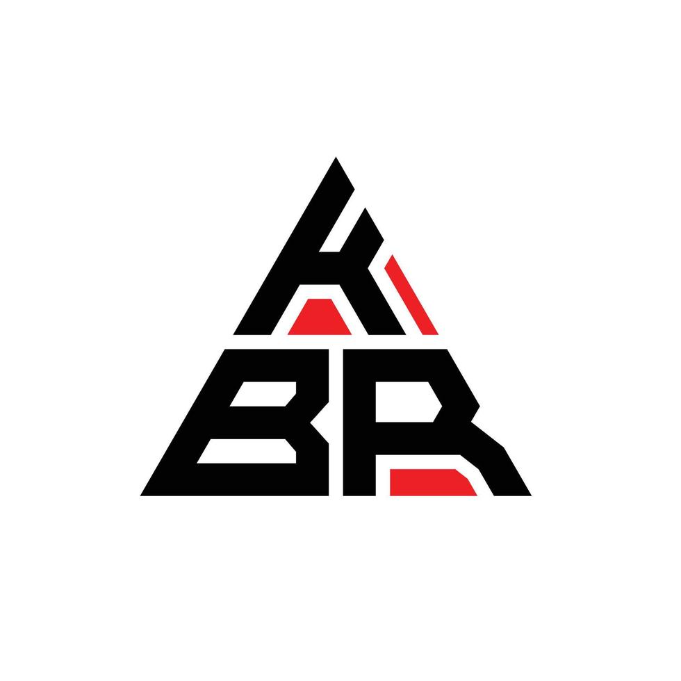 diseño de logotipo de letra triangular kbr con forma de triángulo. monograma de diseño del logotipo del triángulo kbr. plantilla de logotipo de vector de triángulo kbr con color rojo. logo triangular kbr logo simple, elegante y lujoso.