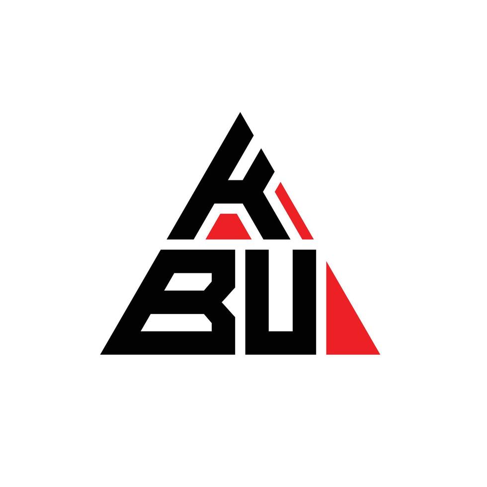 KBU triangle letter logo design with triangle shape. KBU triangle logo design monogram. KBU triangle vector logo template with red color. KBU triangular logo Simple, Elegant, and Luxurious Logo.