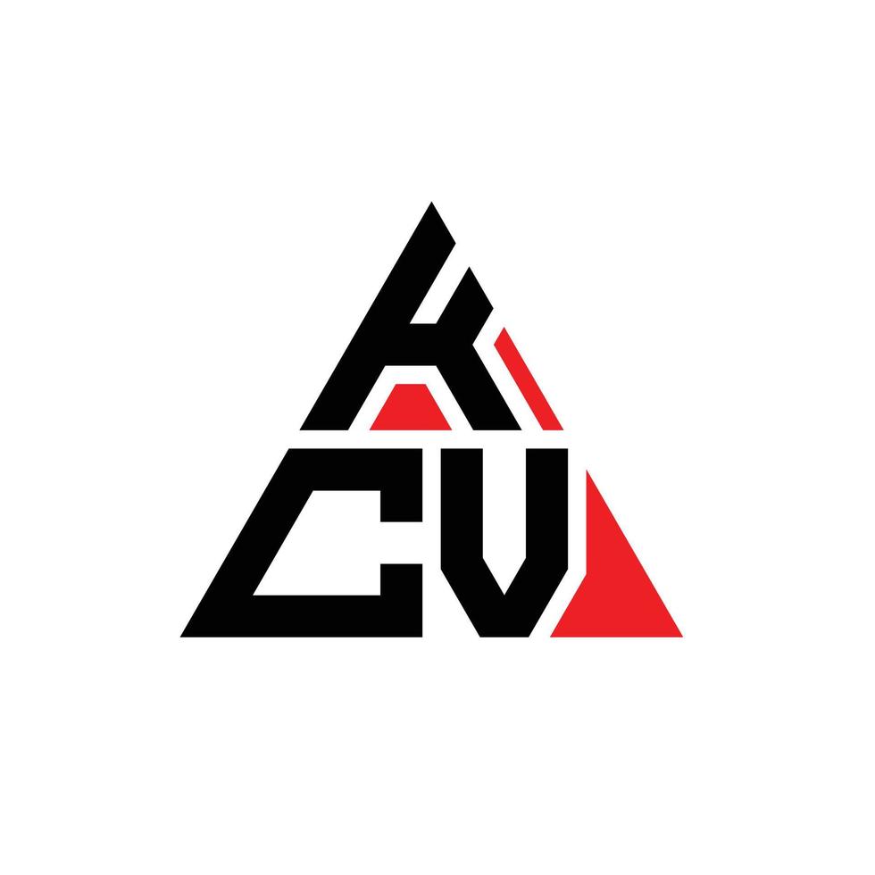 diseño de logotipo de letra triangular kcv con forma de triángulo. monograma de diseño del logotipo del triángulo kcv. plantilla de logotipo de vector de triángulo kcv con color rojo. logotipo triangular kcv logotipo simple, elegante y lujoso.