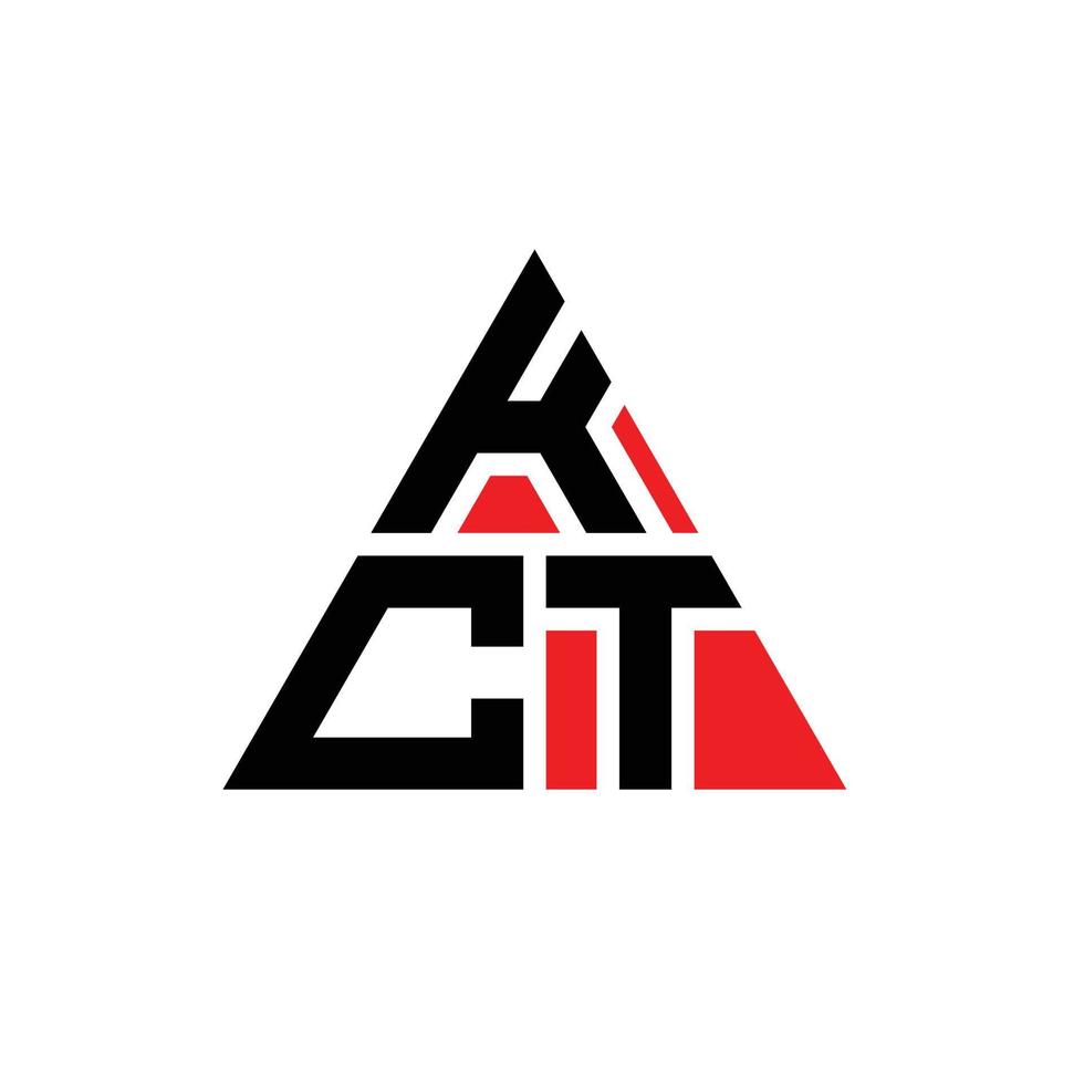 diseño de logotipo de letra triangular kct con forma de triángulo. monograma de diseño de logotipo de triángulo kct. plantilla de logotipo de vector de triángulo kct con color rojo. logotipo triangular kct logotipo simple, elegante y lujoso.