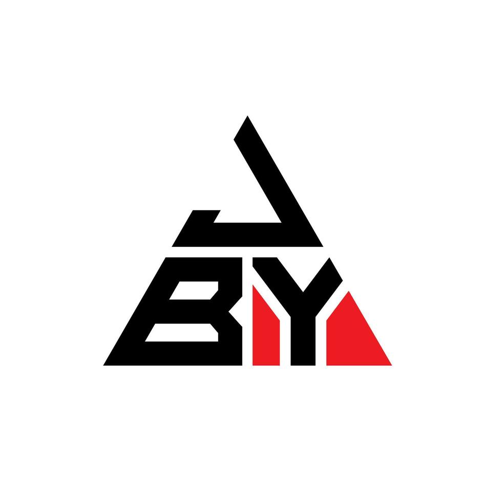 jby diseño de logotipo de letra triangular con forma de triángulo. monograma de diseño del logotipo del triángulo jby. plantilla de logotipo de vector de triángulo jby con color rojo. logotipo triangular jby logotipo simple, elegante y lujoso.