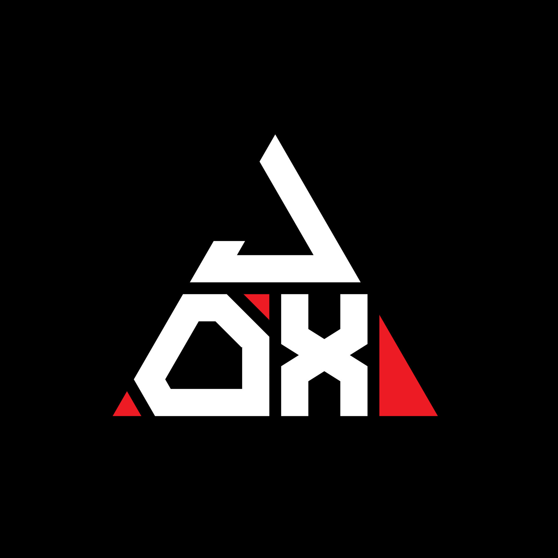 JOX triangle letter logo design with triangle shape. JOX triangle logo