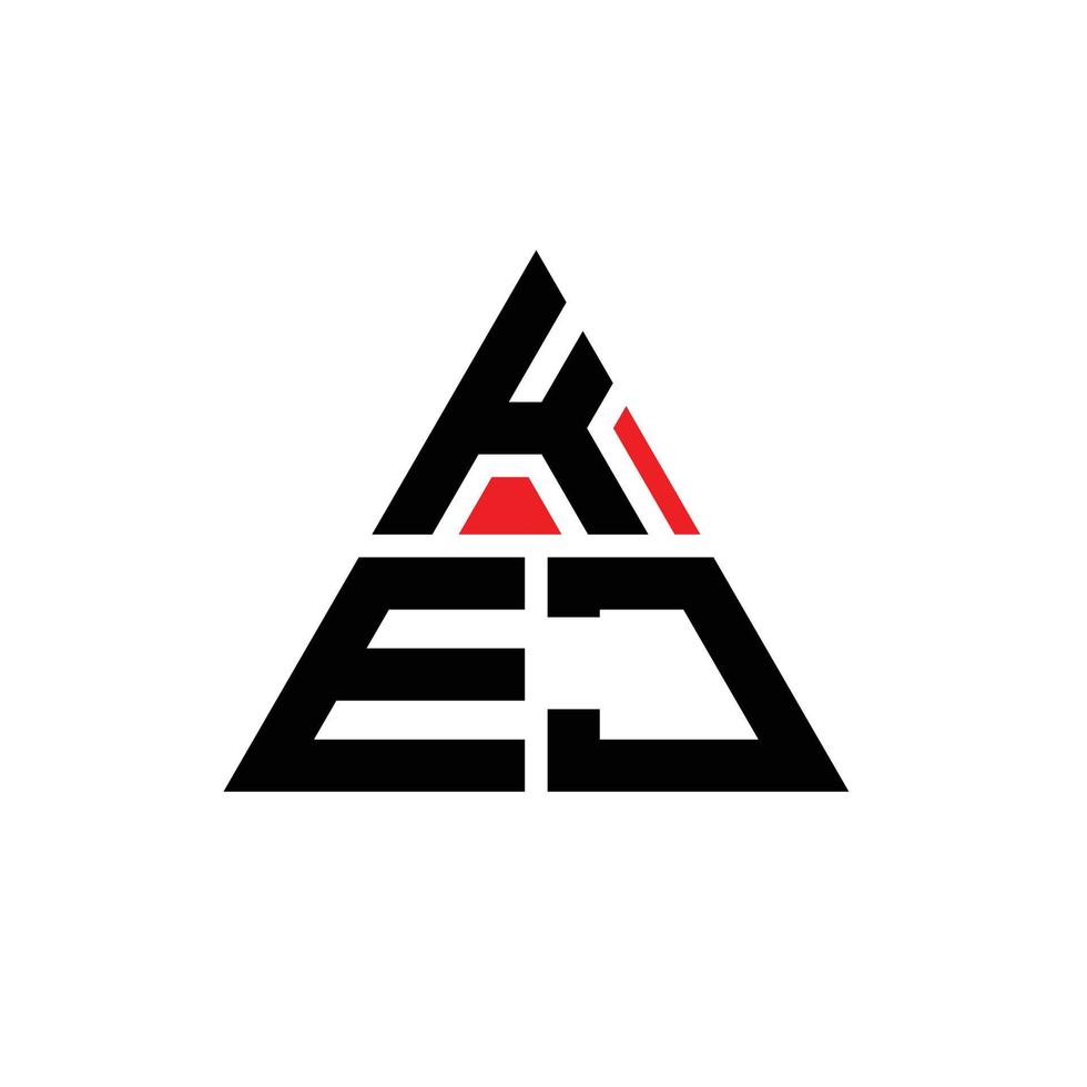 diseño de logotipo de letra triangular kej con forma de triángulo. monograma de diseño del logotipo del triángulo kej. plantilla de logotipo de vector de triángulo kej con color rojo. logo triangular kej logo simple, elegante y lujoso.