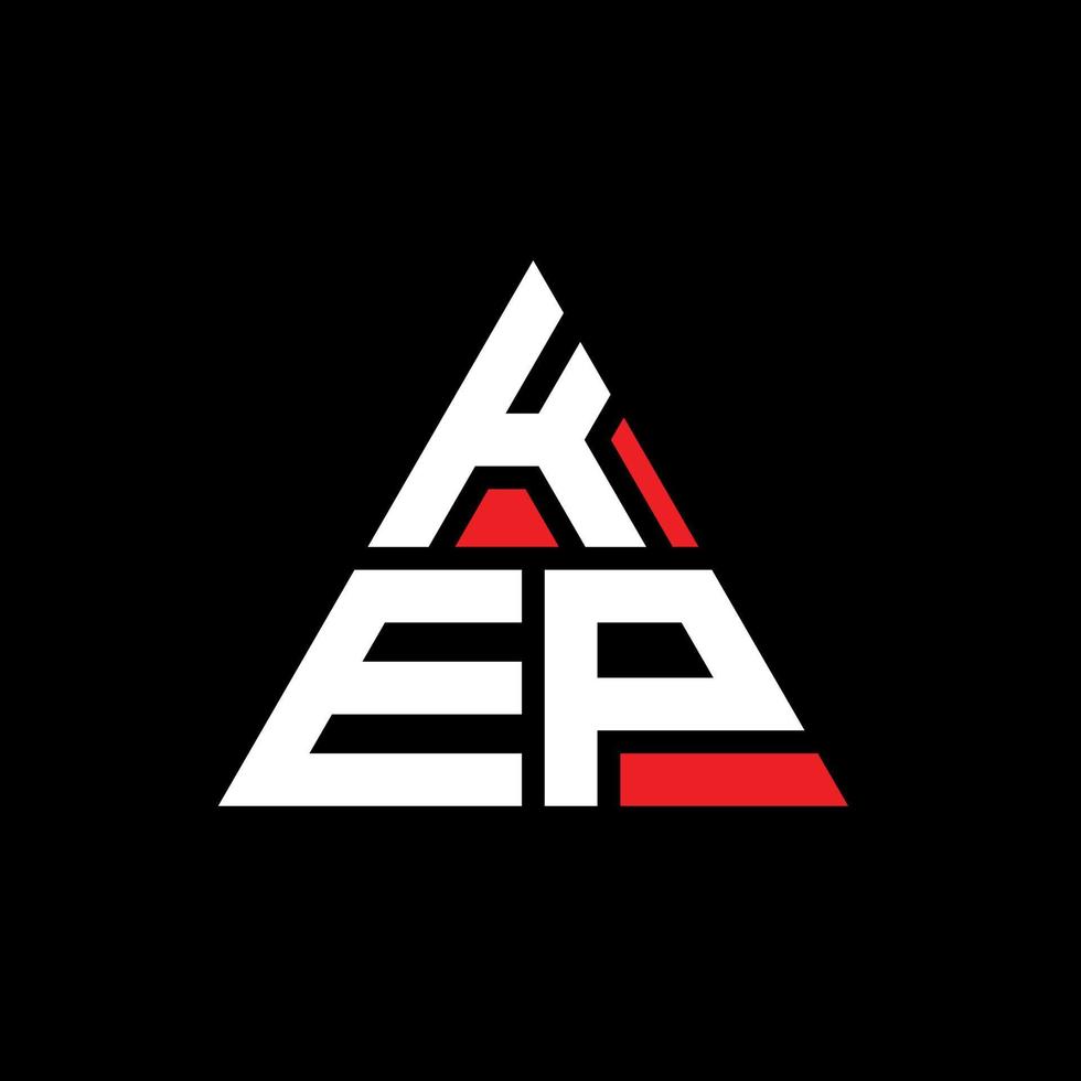 kep diseño de logotipo de letra triangular con forma de triángulo. monograma de diseño de logotipo de triángulo kep. plantilla de logotipo de vector de triángulo kep con color rojo. logotipo triangular kep logotipo simple, elegante y lujoso.
