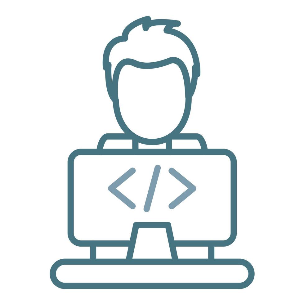 Programmer Line Two Color Icon vector