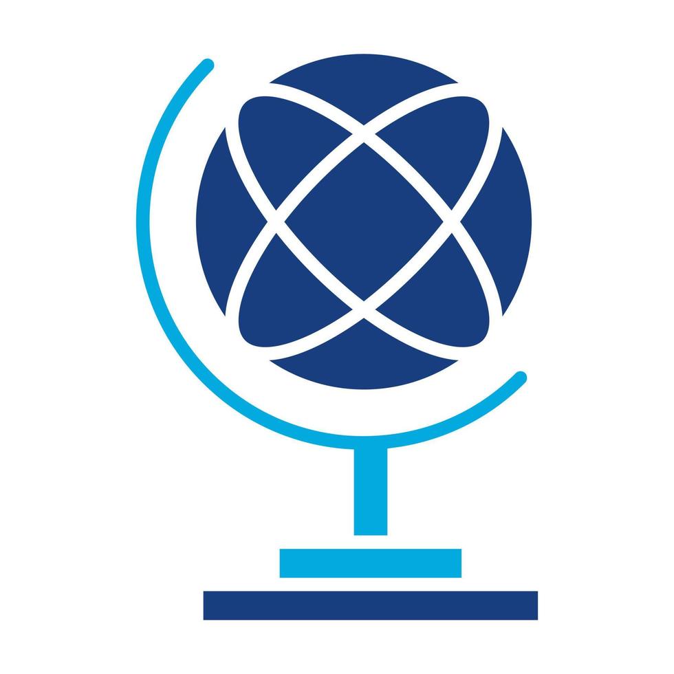 Globe Stand Glyph Two Color Icon vector