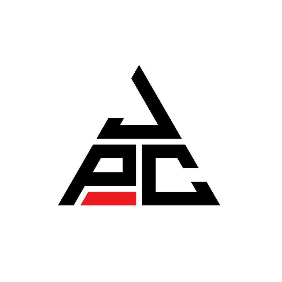 JPC triangle letter logo design with triangle shape. JPC triangle logo design monogram. JPC triangle vector logo template with red color. JPC triangular logo Simple, Elegant, and Luxurious Logo.