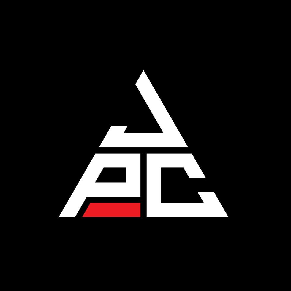 diseño de logotipo de letra triangular jpc con forma de triángulo. monograma de diseño del logotipo del triángulo jpc. plantilla de logotipo de vector de triángulo jpc con color rojo. logotipo triangular jpc logotipo simple, elegante y lujoso.