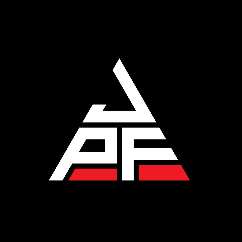 JPF triangle letter logo design with triangle shape. JPF triangle logo design monogram. JPF triangle vector logo template with red color. JPF triangular logo Simple, Elegant, and Luxurious Logo.