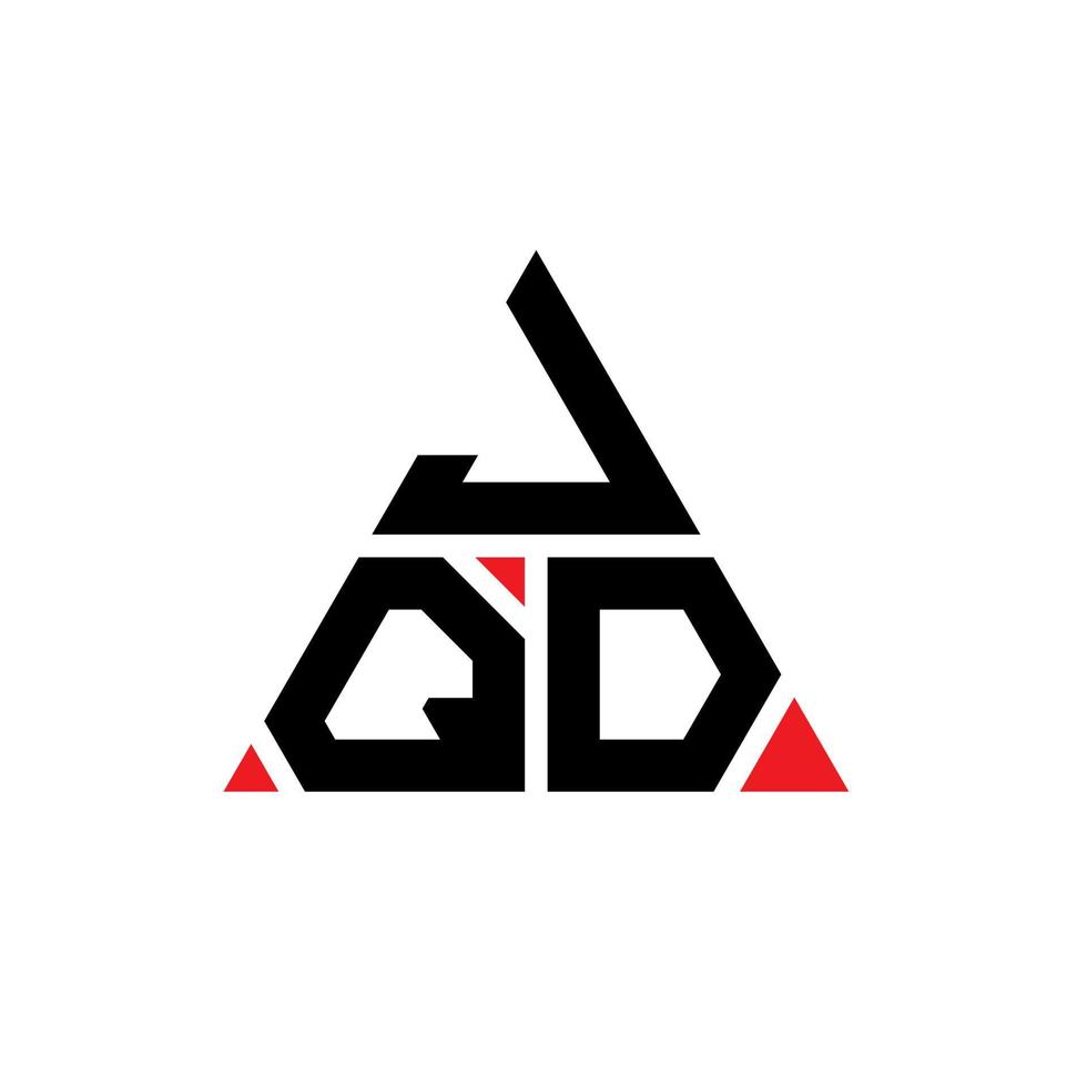 JQD triangle letter logo design with triangle shape. JQD triangle logo design monogram. JQD triangle vector logo template with red color. JQD triangular logo Simple, Elegant, and Luxurious Logo.