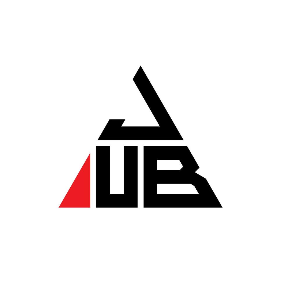 diseño de logotipo de letra jub triángulo con forma de triángulo. monograma de diseño del logotipo del triángulo jub. plantilla de logotipo de vector de triángulo jub con color rojo. logotipo triangular jub logotipo simple, elegante y lujoso.