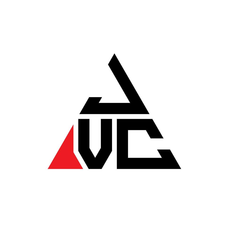 Diseño de logotipo de letra triangular jvc con forma de triángulo. monograma de diseño del logotipo del triángulo jvc. plantilla de logotipo de vector de triángulo jvc con color rojo. logotipo triangular jvc logotipo simple, elegante y lujoso.