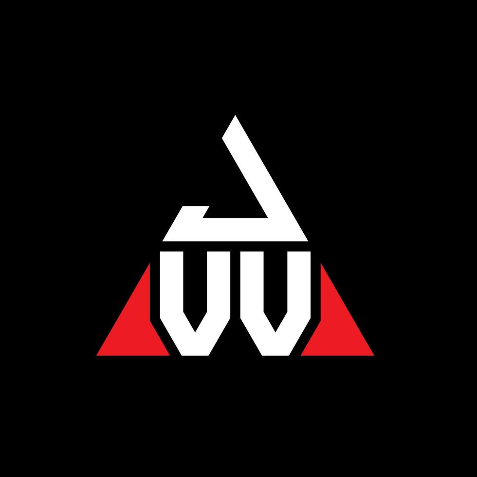 JVV triangle letter logo design with triangle shape. JVV triangle logo design monogram. JVV triangle vector logo template with red color. JVV triangular logo Simple, Elegant, and Luxurious Logo.