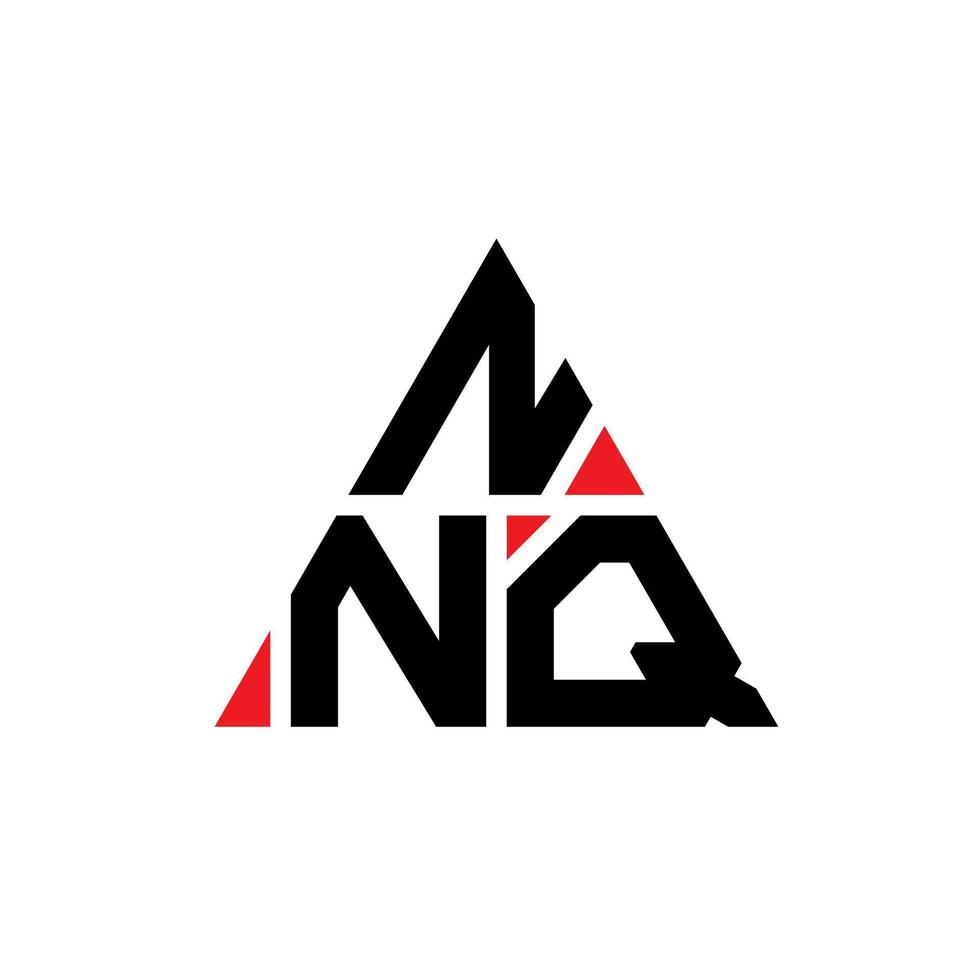 NNQ triangle letter logo design with triangle shape. NNQ triangle logo design monogram. NNQ triangle vector logo template with red color. NNQ triangular logo Simple, Elegant, and Luxurious Logo.