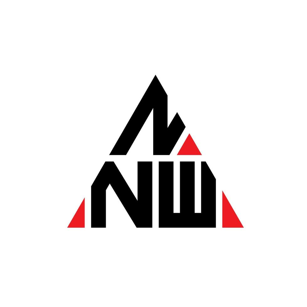 NNW triangle letter logo design with triangle shape. NNW triangle logo design monogram. NNW triangle vector logo template with red color. NNW triangular logo Simple, Elegant, and Luxurious Logo.