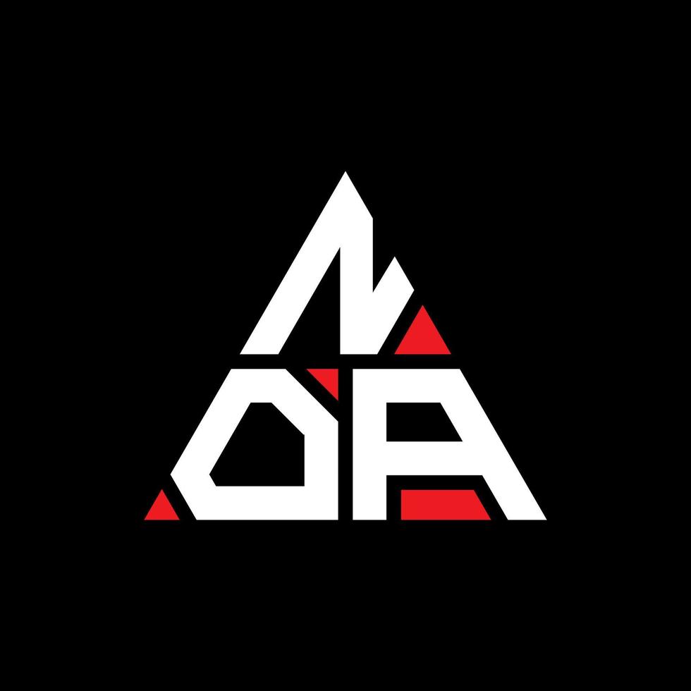 diseño de logotipo de letra triangular noa con forma de triángulo. monograma de diseño del logotipo del triángulo noa. plantilla de logotipo de vector de triángulo noa con color rojo. logotipo triangular noa logotipo simple, elegante y lujoso.