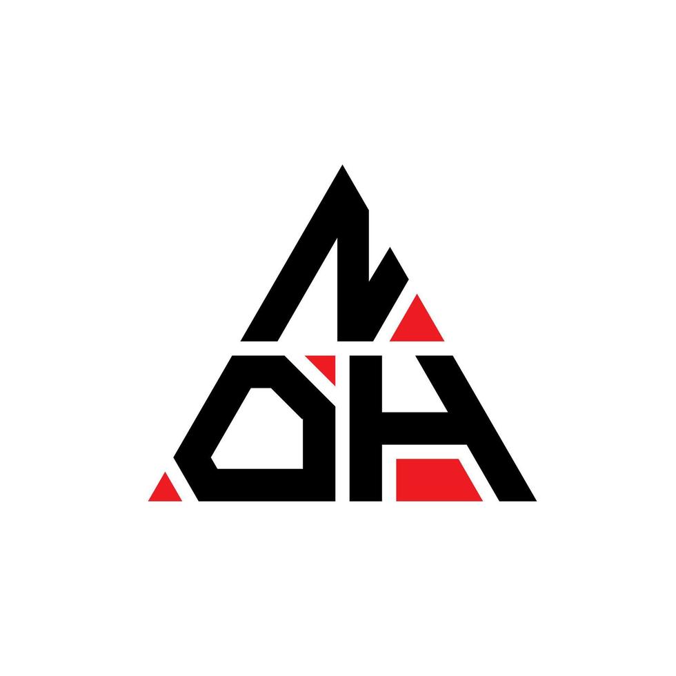 diseño de logotipo de letra triangular noh con forma de triángulo. monograma de diseño de logotipo de triángulo noh. plantilla de logotipo de vector de triángulo noh con color rojo. logotipo triangular noh logotipo simple, elegante y lujoso.