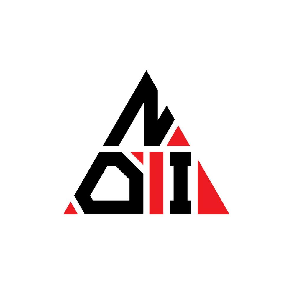 diseño de logotipo de letra triangular noi con forma de triángulo. monograma de diseño del logotipo del triángulo noi. plantilla de logotipo de vector de triángulo noi con color rojo. logotipo triangular noi logotipo simple, elegante y lujoso.