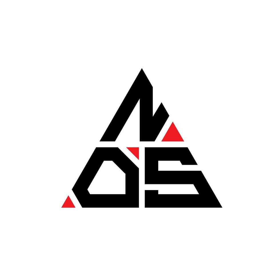 diseño de logotipo de letra triangular nos con forma de triángulo. monograma de diseño del logotipo del triángulo nos. plantilla de logotipo de vector de triángulo nos con color rojo. nos logo triangular logo simple, elegante y lujoso.