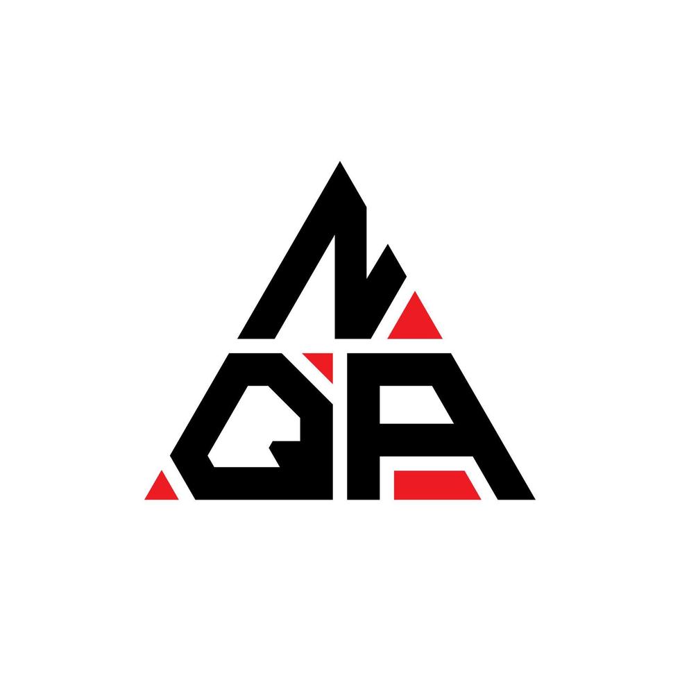 diseño de logotipo de letra triangular nqa con forma de triángulo. monograma de diseño del logotipo del triángulo nqa. plantilla de logotipo de vector de triángulo nqa con color rojo. logotipo triangular nqa logotipo simple, elegante y lujoso.