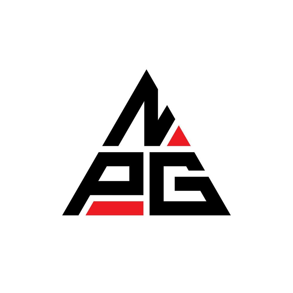 diseño de logotipo de letra triangular npg con forma de triángulo. monograma de diseño de logotipo de triángulo npg. Plantilla de logotipo de vector de triángulo npg con color rojo. logotipo triangular npg logotipo simple, elegante y lujoso.