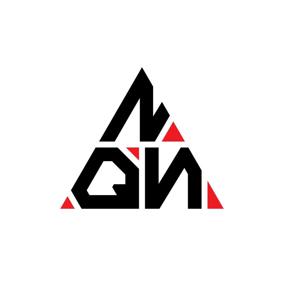 NQN triangle letter logo design with triangle shape. NQN triangle logo design monogram. NQN triangle vector logo template with red color. NQN triangular logo Simple, Elegant, and Luxurious Logo.