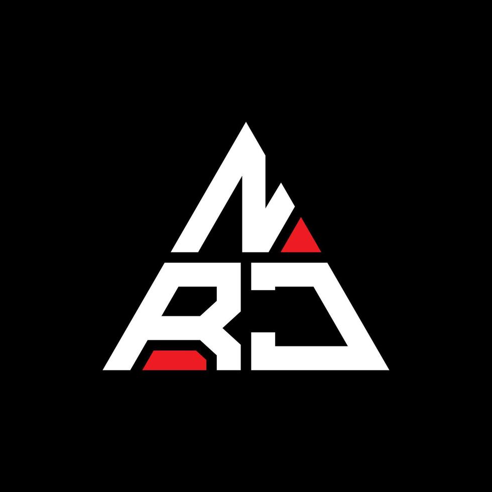 nrj diseño de logotipo de letra triangular con forma de triángulo. monograma de diseño del logotipo del triángulo nrj. plantilla de logotipo de vector de triángulo nrj con color rojo. logotipo triangular nrj logotipo simple, elegante y lujoso.